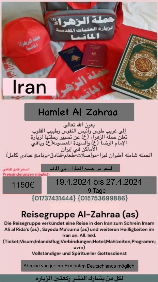 Ziyara nach Iran Hamlet al Zahra Ostern