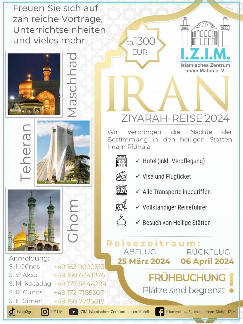 Ziyara nach Iran IZIM März April