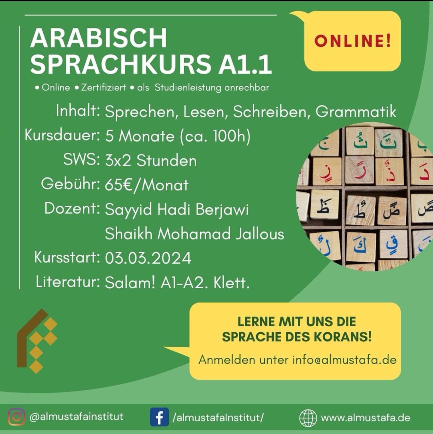 3.3. Arabisch Kurs Online
