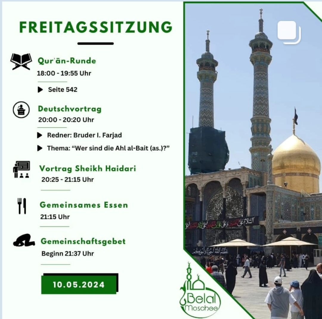 10.5. Freitagssitzung - Veranstaltung in der Belal Moschee