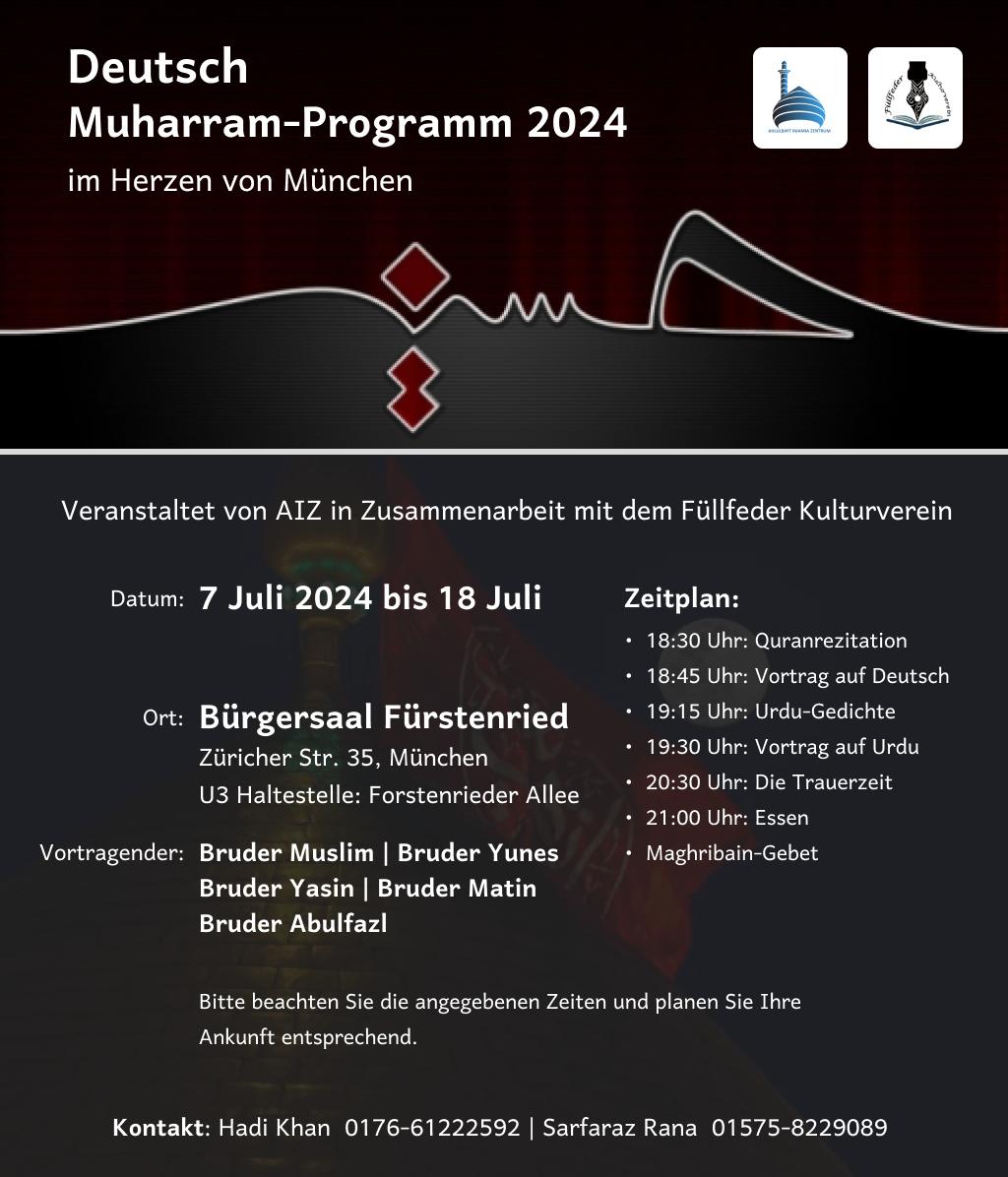 Muharram München AIZ & Füllfeder 7.-18.7.