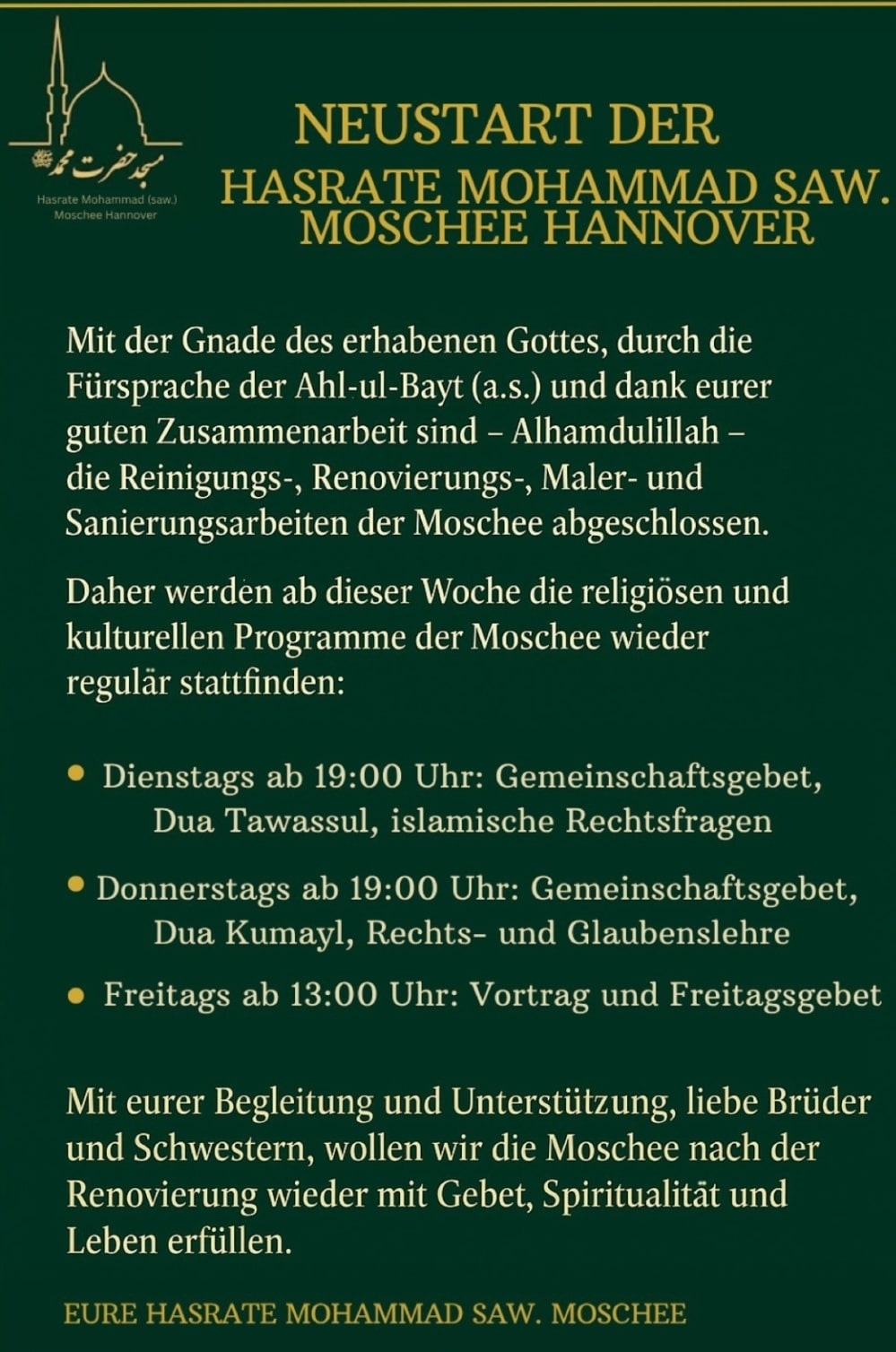 di, do & fr laufende Hannover