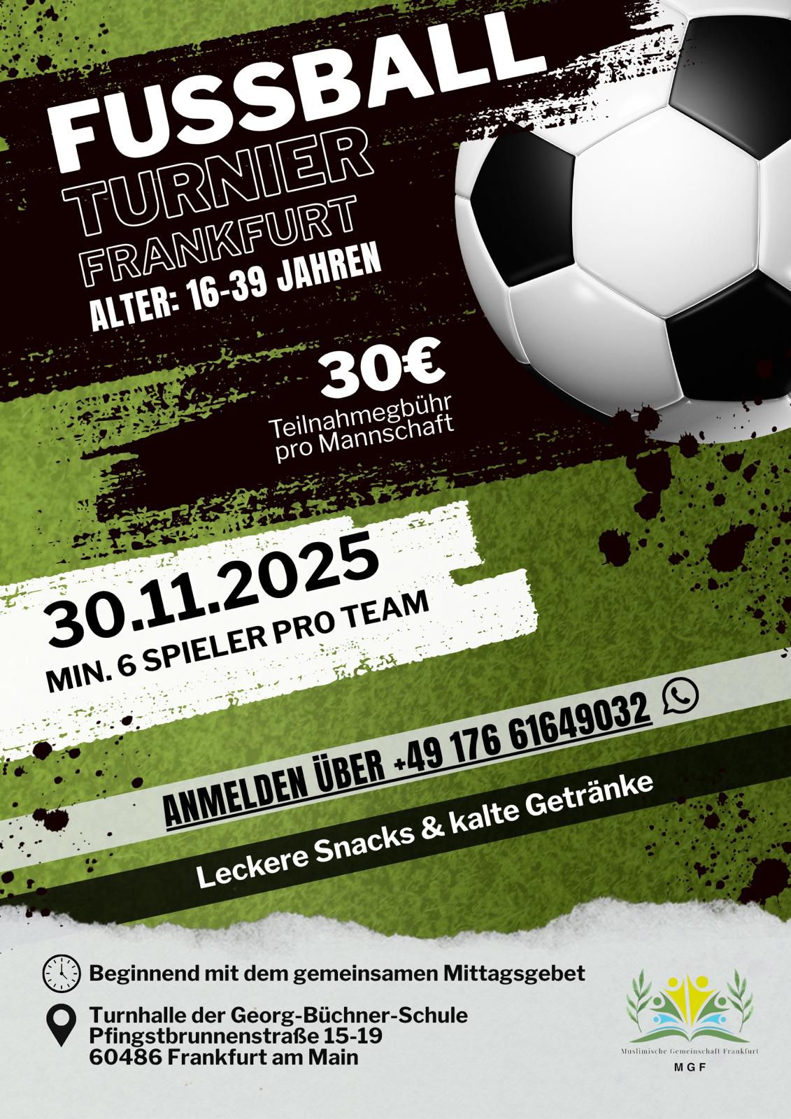 30.11. Fußball Turnier Frankfurt Main