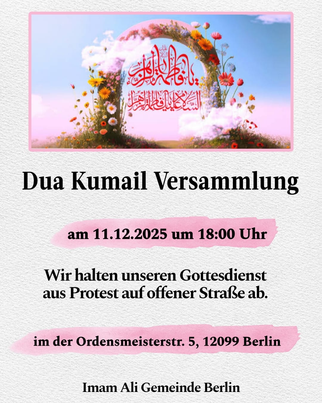 Dua Kumayl 11.12. Berlin