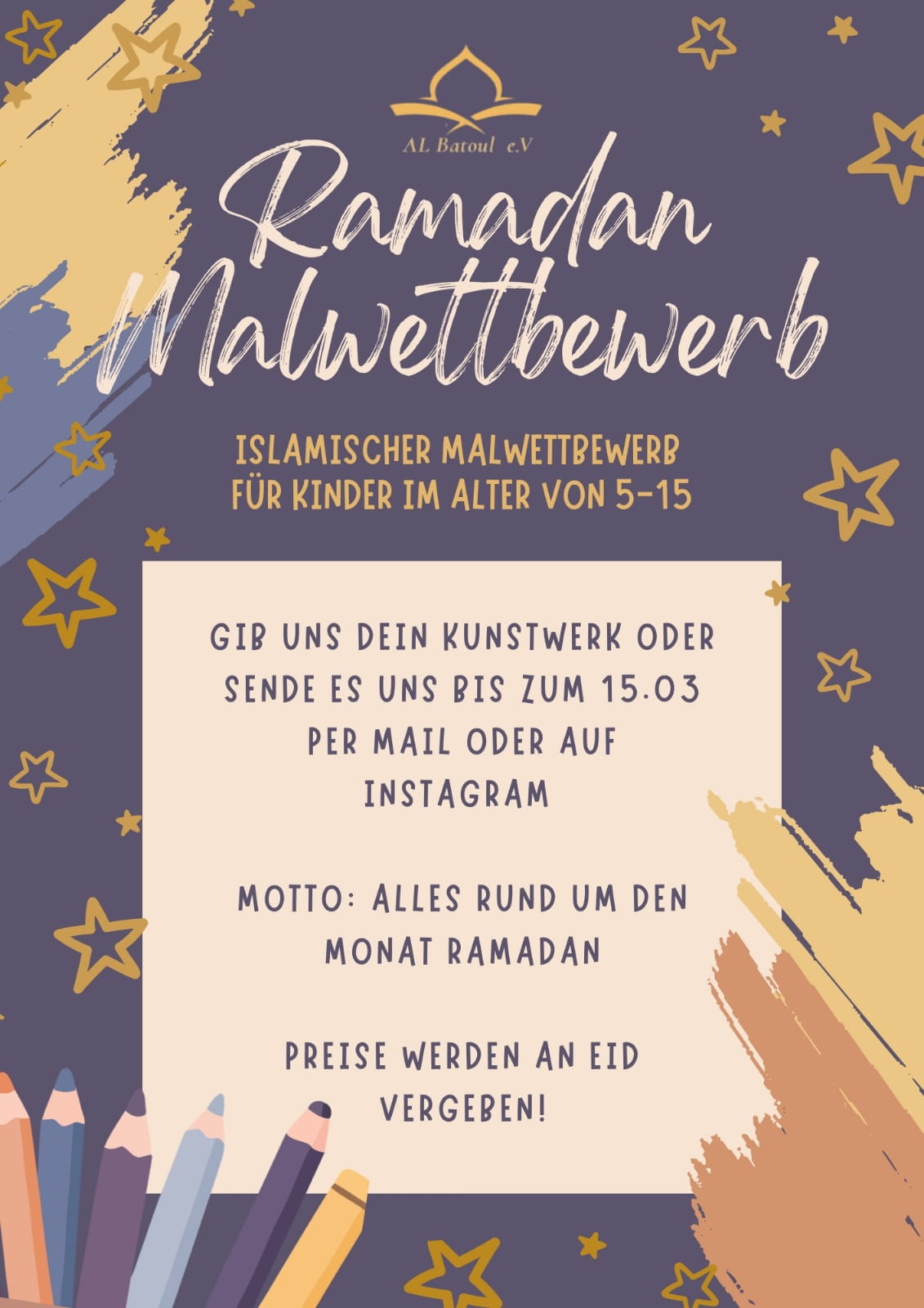 15.3. Abgabe für Malwettbewerb