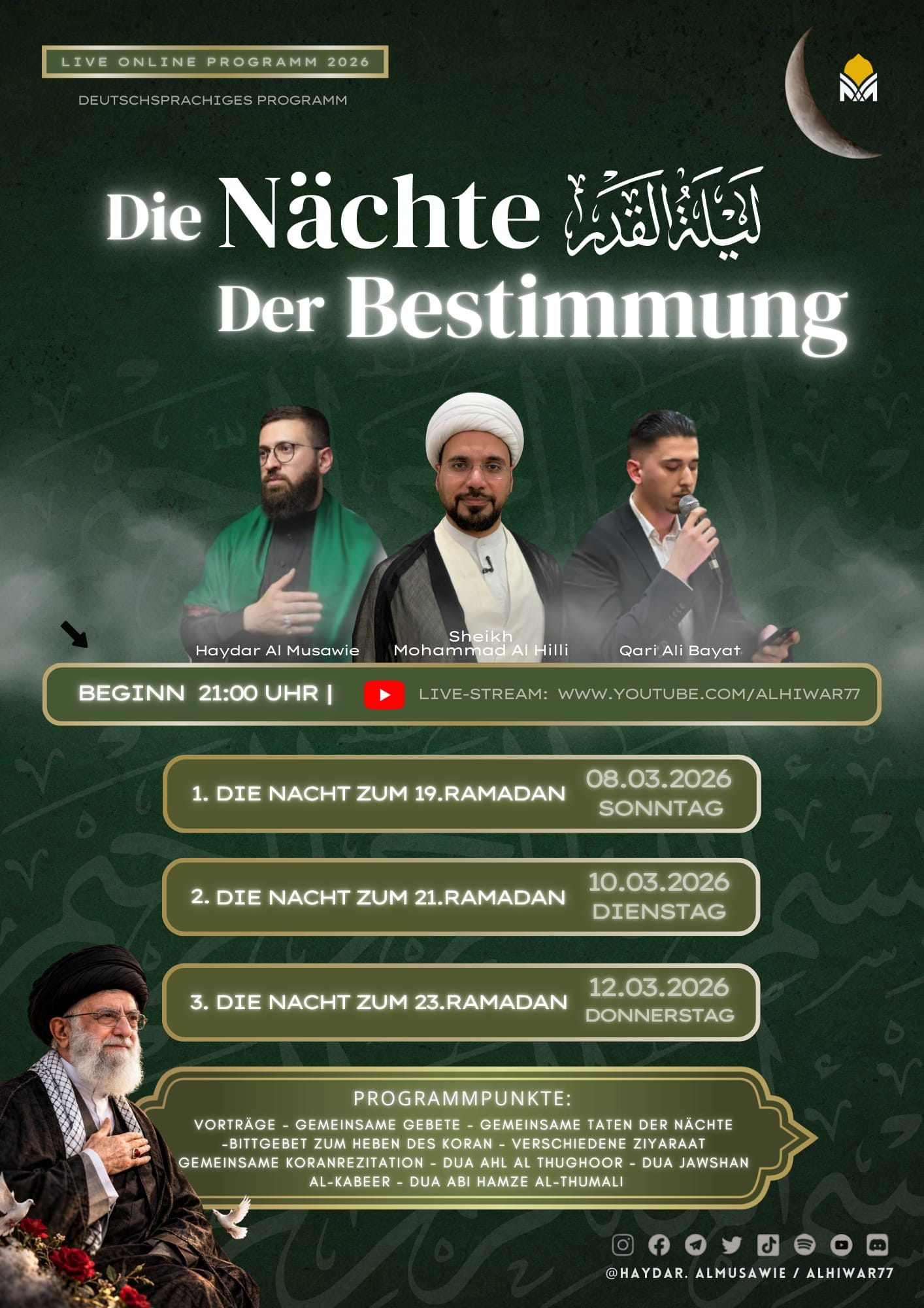 8.3., 10.3. & 12.3. Online Nächte der Bestimmung